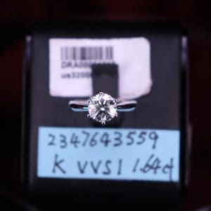 GIA證書產品 K色 , VVS1淨度 , 1.64卡