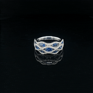 藍寶石鑽石戒指