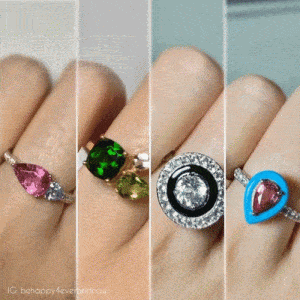 天然彩寶寶石珠寶首飾戒指