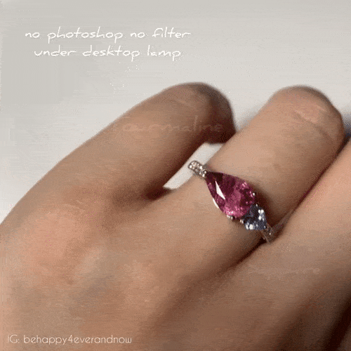 粉紅色鑽石摩根石尖晶石戒指