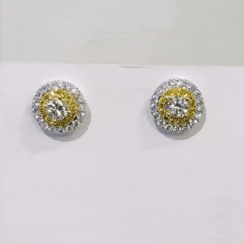 18K黃白鑽石耳環