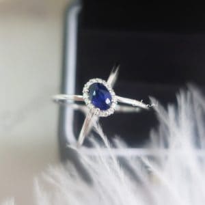 交叉皇家藍寶石18k白金戒指 X Design Royal Blue Sapphire 18k Ring