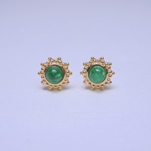 18K金 0.4ct 綠寶石耳釘