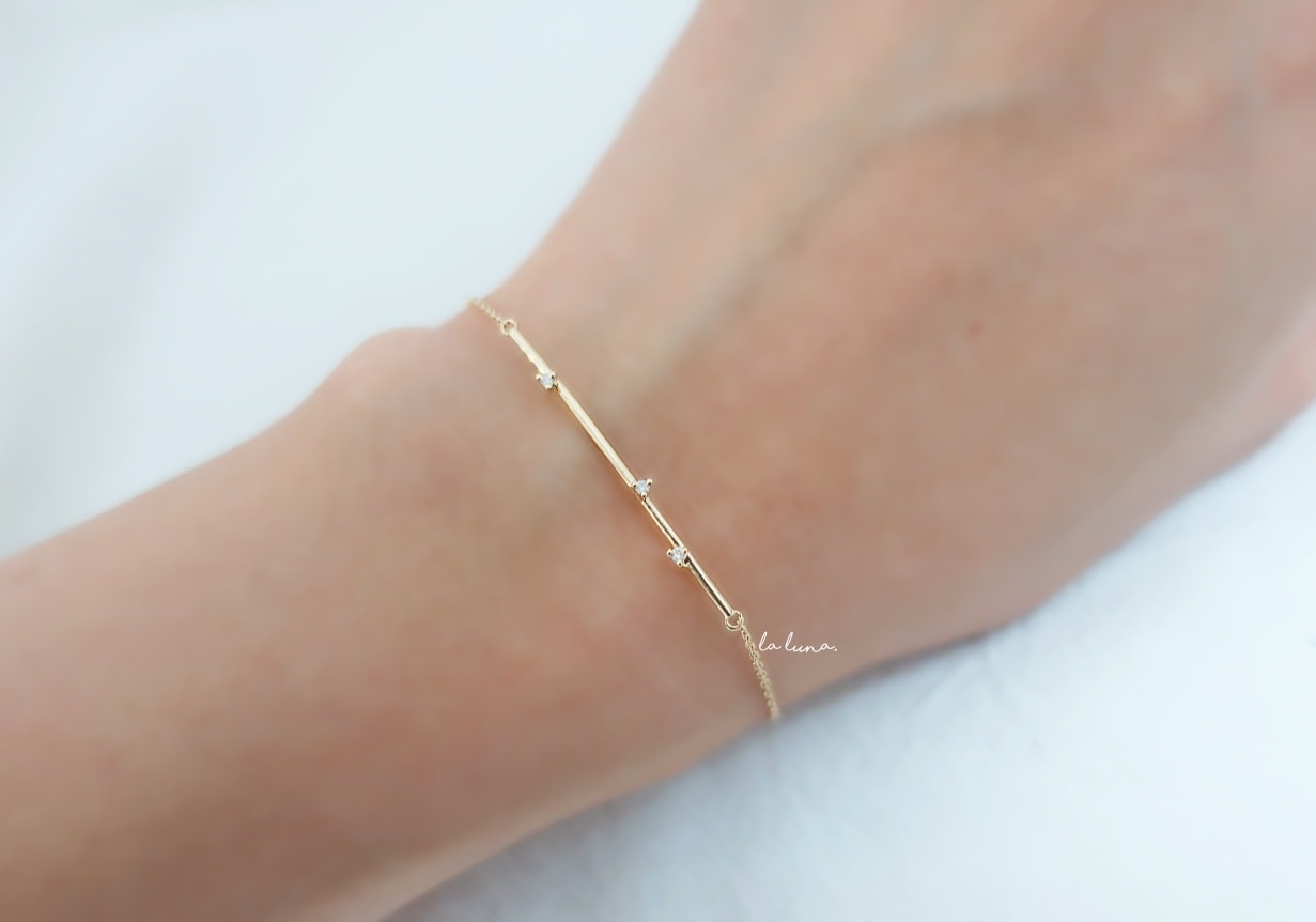 簡約鑽石18k金鑽石手鏈腳鏈 Simple Diamond 18k White Gold Bracelet